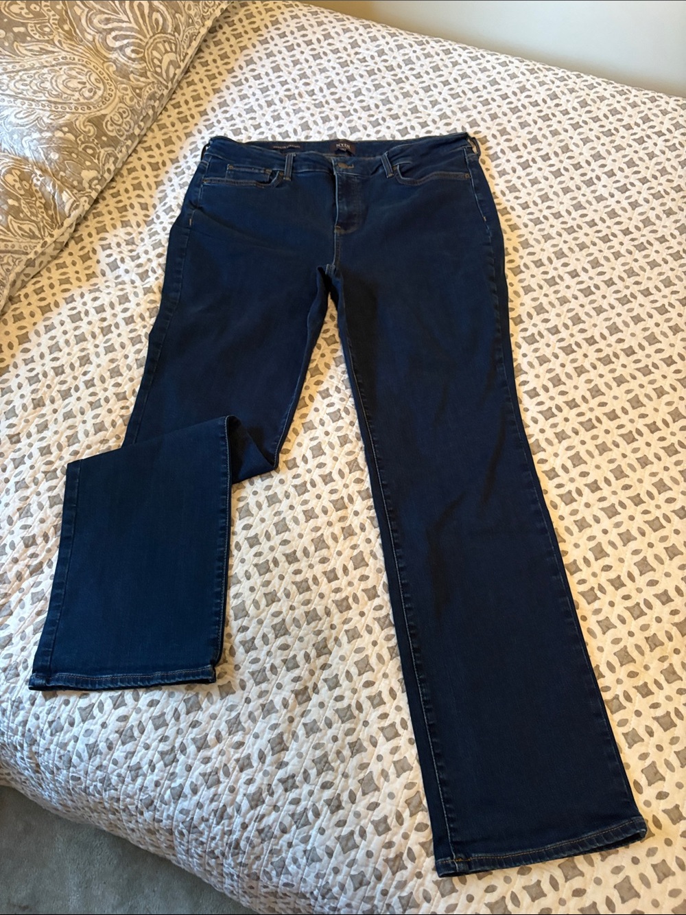 NYDJ Women's Dark Blue Straight Leg Jeans